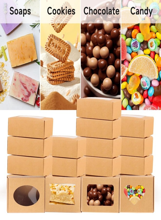 RYKOMO 60 PCS Soap Boxes for Homemade Soap 3.55 X 2.4 X 1.2 Inch Small Soap Packaging Boxes Kraft Soap Box with Window Mini Soap Gift Boxe for Homemade Bakery Candy Cookies Packaging - Image 5
